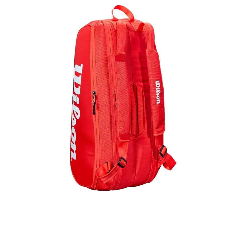 WILSON Adult Tennis Bag, Red/White, Holds up to 2 Rackets